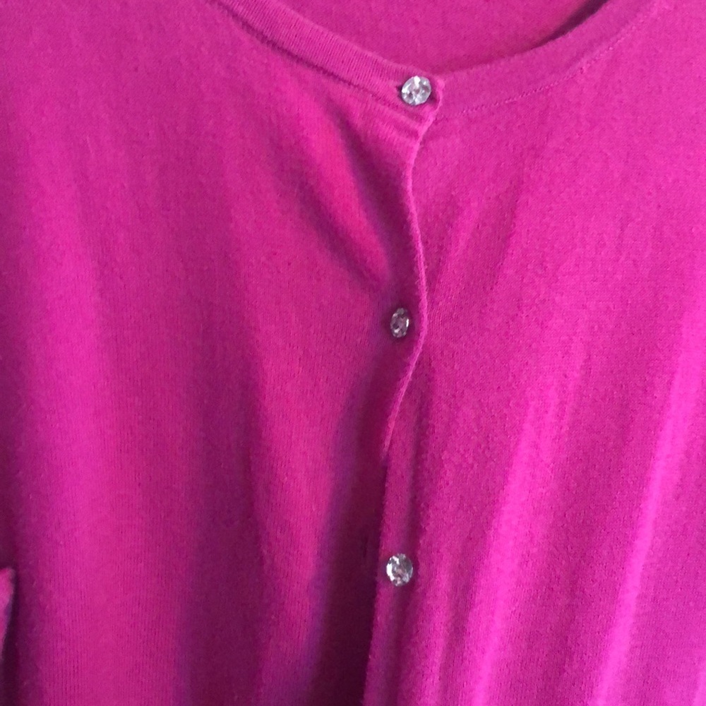 LOFT lot 3 size XL work career wear sweaters beige w/lace blue & pink cardigans - Picture 8 of 15